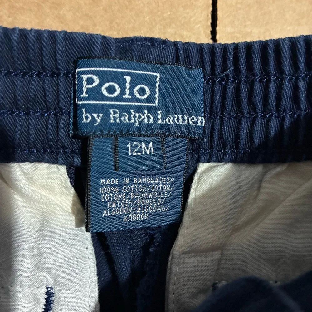 Polo Ralph Lauren Navy Blue Baby Chino Pants Cotton Preppy Classic Sz 12 Months